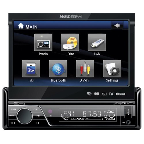 Soundstream VIR-7830B Single-Din Bluetooth Car Stereo DVD Player with 7-Inch LCD Touchscreen