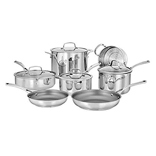 Cuisinart 95-11 Forever Stainless Collection Cookware Set, 11 Piece, Stainless Steel