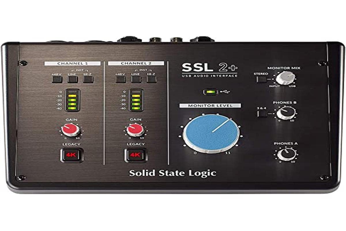 SSL 2+ 2-ان/4-آؤٹ USB-C آڈیو انٹرفیس...