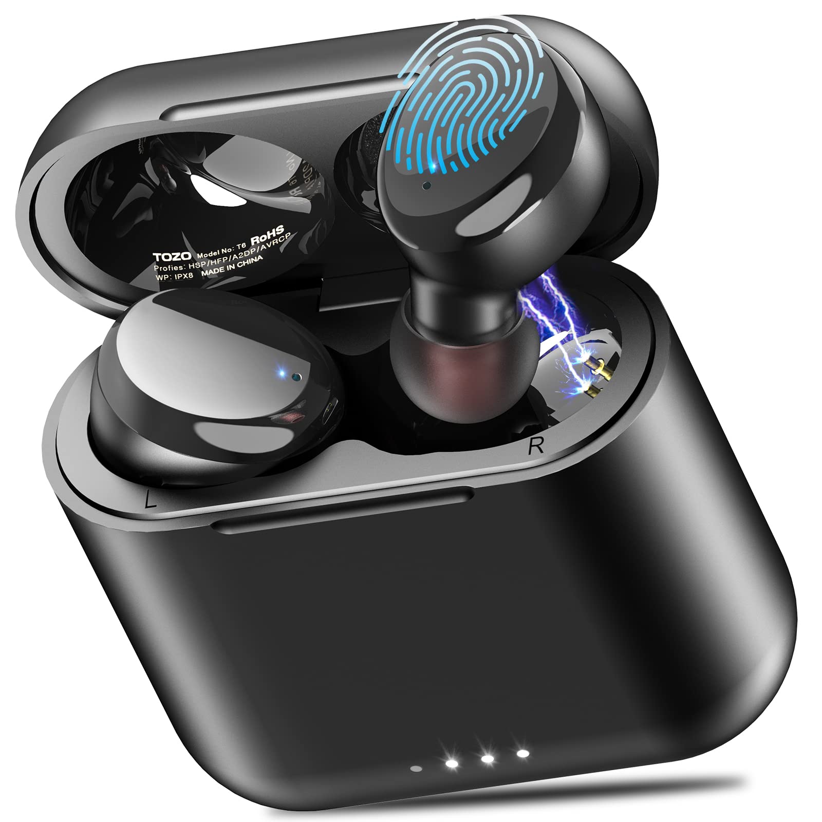 TOZO T6 True Wireless Earbuds بلوٹوتھ 5.3 ہیڈ فونز ٹچ ک...