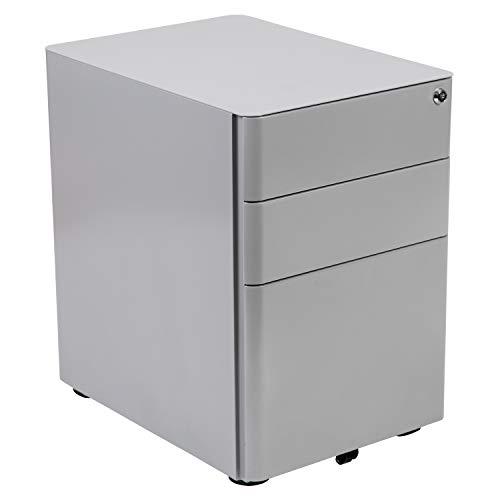 Flash Furniture 3-Drawer Mobile Filing Cabinets, Gray