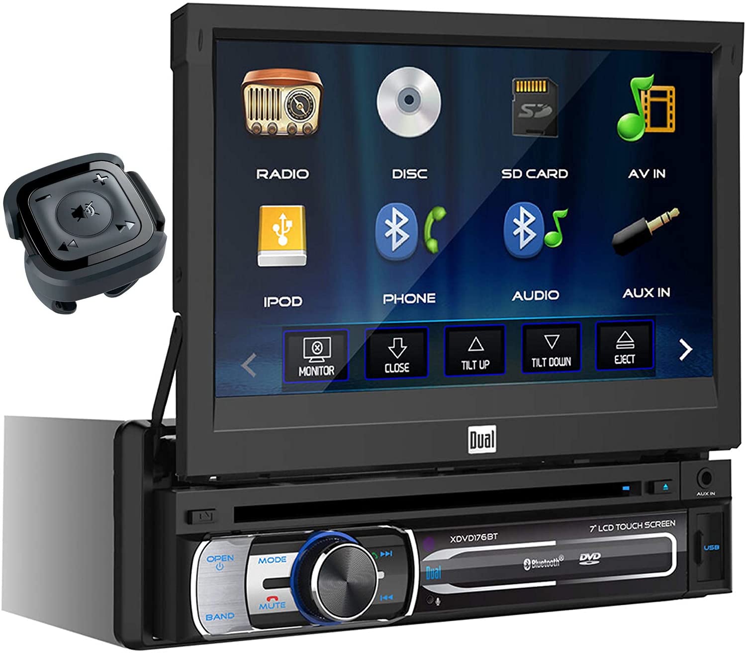 Dual Electronics XDVD176BT 7-Inch Single-DIN in-Dash DV...