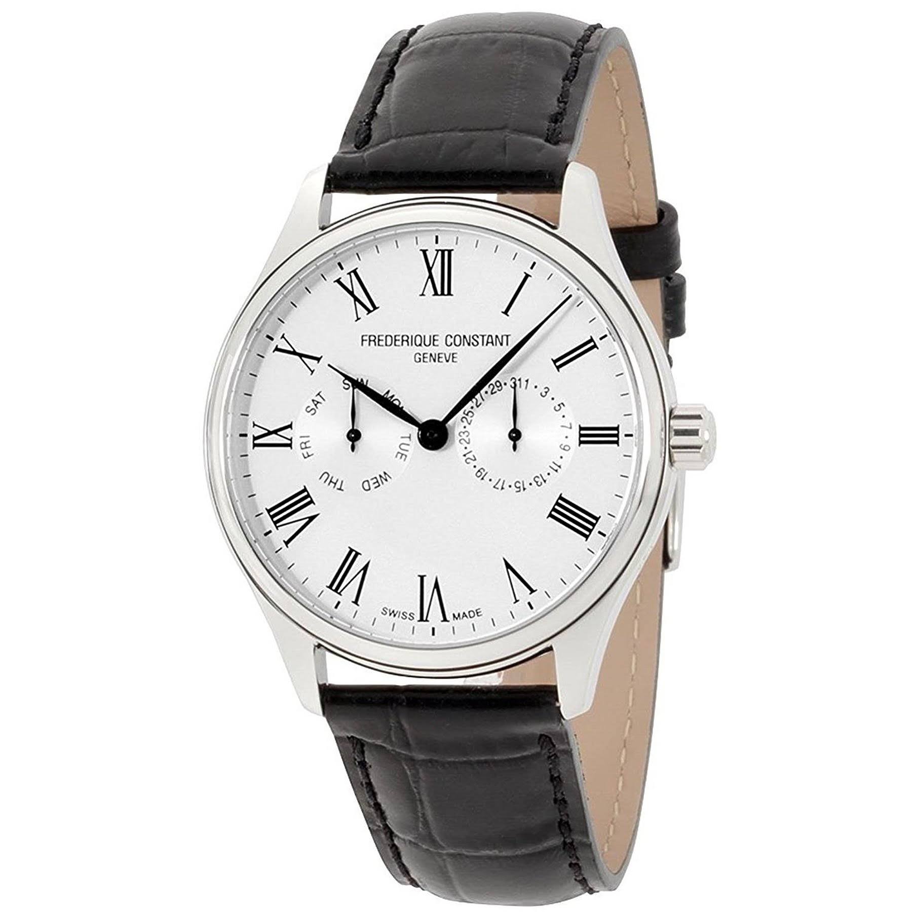 Frederique Constant Mens Classic Silver Dial Leather strap Watch FC259WR5B6