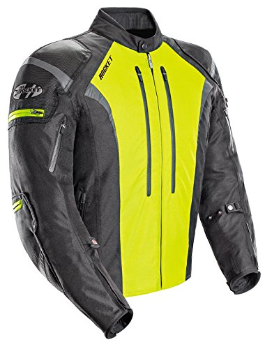 Joe Rocket Atomic 5.0 Mens Black/Hi-Viz Yellow Textile Jacket - Small