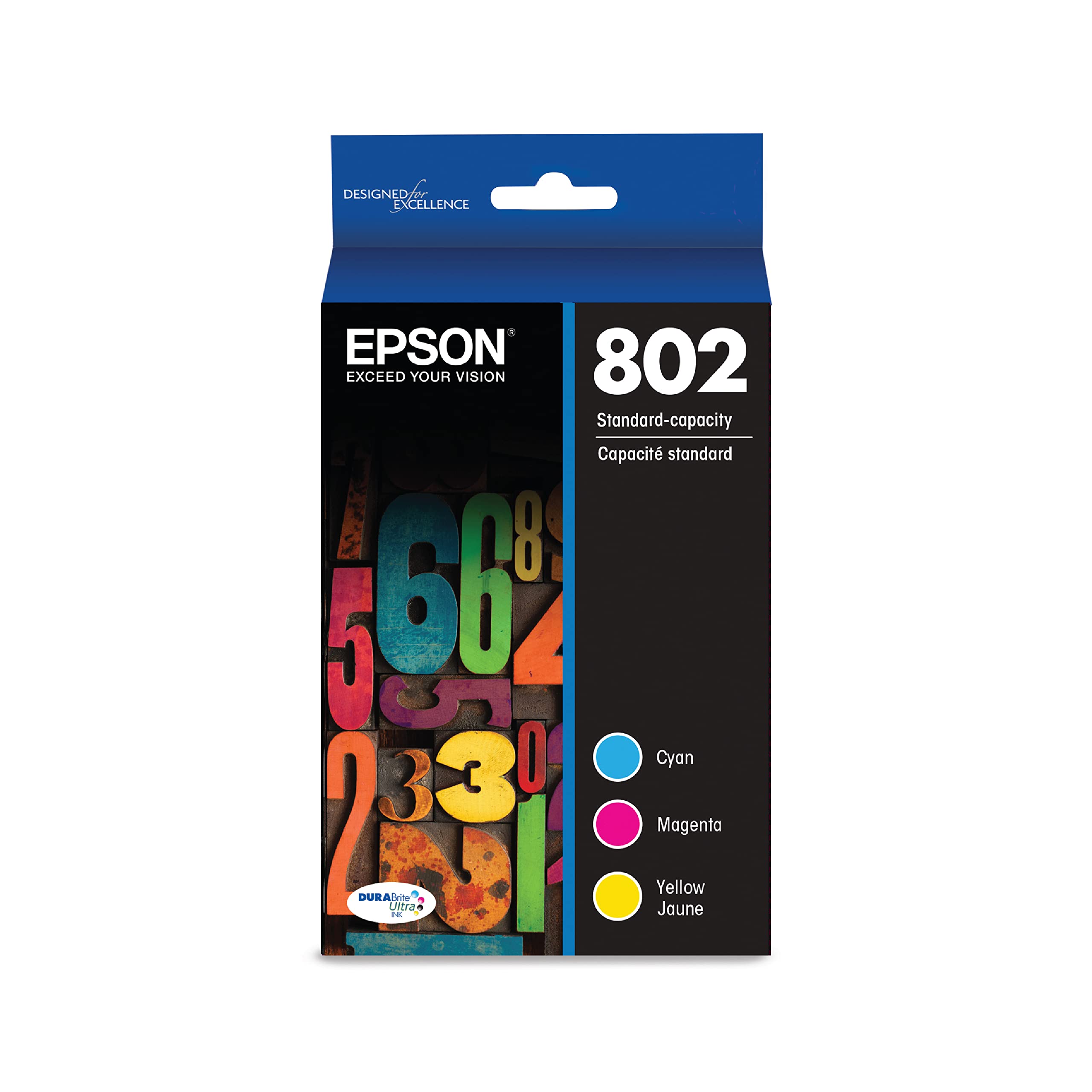 Epson T802 DURABrite Ultra-Ink Standard Capacity Color ...