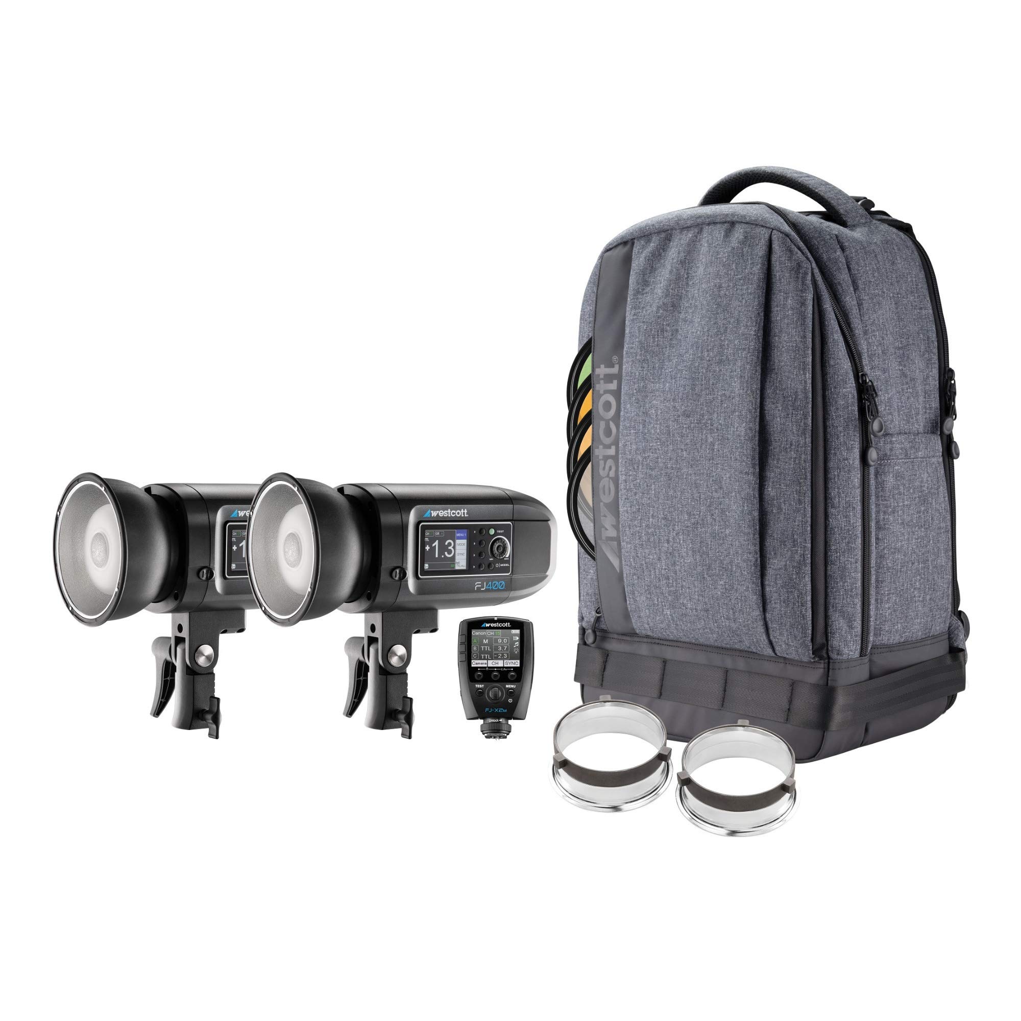 Westcott FJ400 400Ws Strobe 2-Light Backpack Kit FJ-X2m...