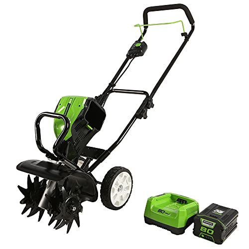 GreenWorks 10 انچ 80V کورڈ لیس ٹلر کاشتکار...