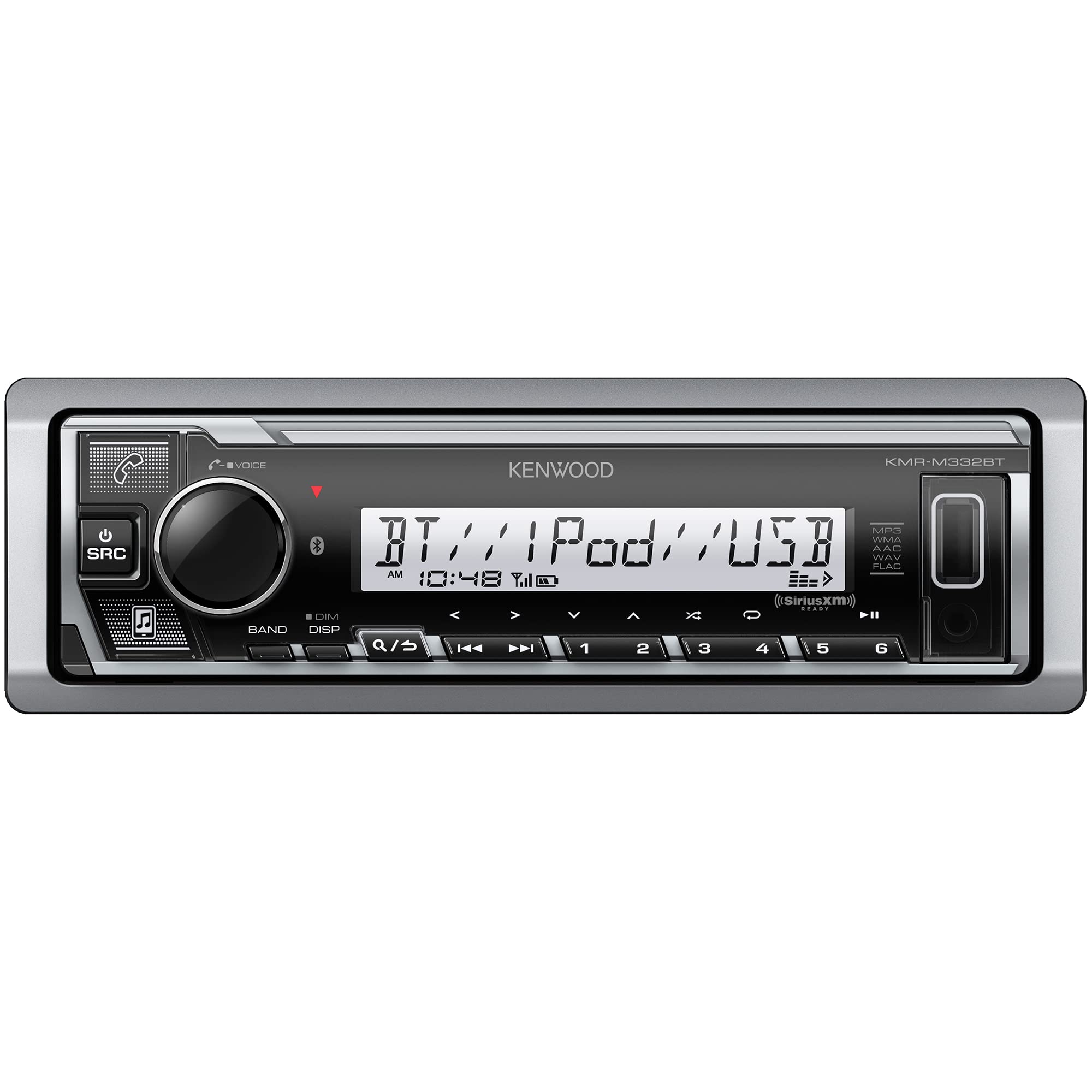 KENWOOD KMR-M332BT Car & Marine Stereo - Single Din, Bl...