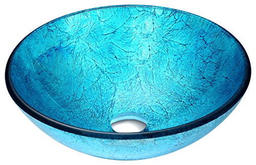 ANZZI Accent Modern Tempered Glass Vessel Bowl S...