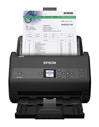 Epson ورک فورس ES-865 تیز رفتار رنگین ڈوپلیکس دستاویز سکینر ٹوئن ڈرائیور کے ساتھ